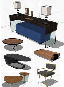 現(xiàn)代客廳SU效果圖設(shè)計與公共場所化妝品展示模型